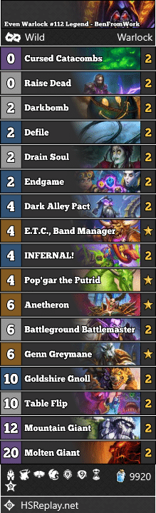 Even Warlock #112 Legend - BenFromWork