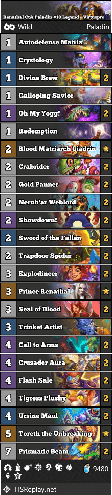 Renathal CtA Paladin #10 Legend - Virtuspro