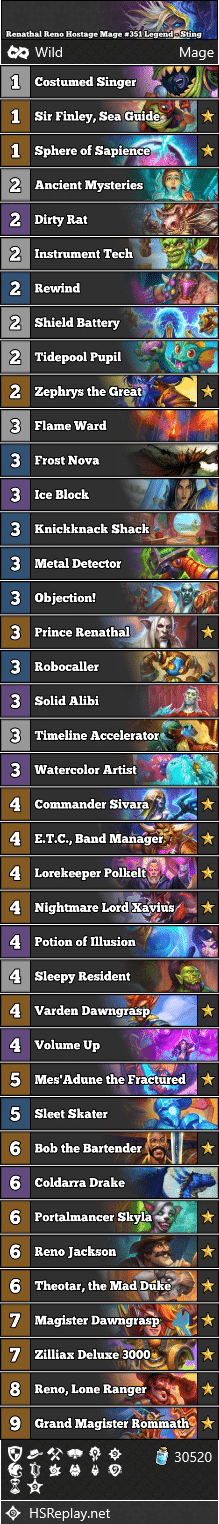 Renathal Reno Hostage Mage #351 Legend - Sting