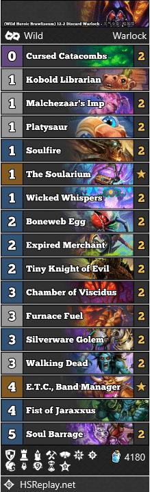 (Wild Heroic Brawliseum) 12-2 Discard Warlock - 元气少女、哈加莎
