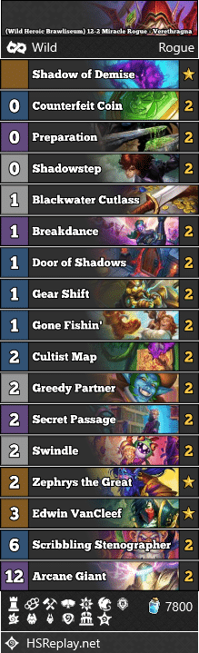 (Wild Heroic Brawliseum) 12-2 Miracle Rogue - Verethragna