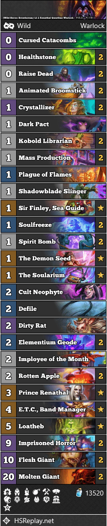 (Wild Heroic Brawliseum) 12-2 Renathal Questline Warlock - 奇数战一号王朝了