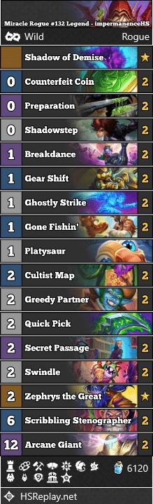 Miracle Rogue #132 Legend - impermanenceHS