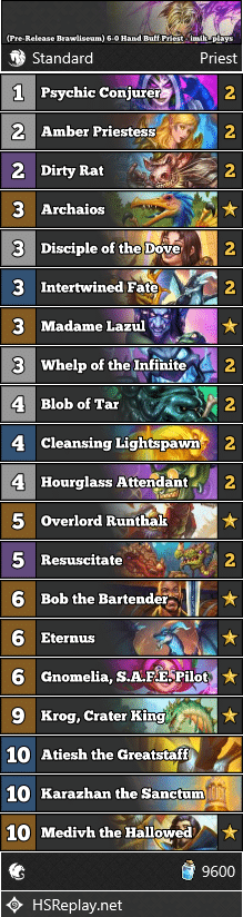 (Pre-Release Brawliseum) 6-0 Hand Buff Priest - imik_plays