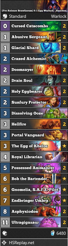 (Pre-Release Brawliseum) 6-1 Egg Warlock - Sanchez