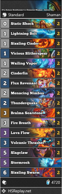 (Pre-Release Brawliseum) 6-2 Elemental Shaman - Aklain_Hs