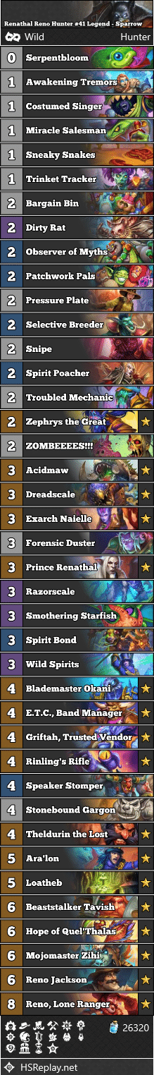 Renathal Reno Hunter #41 Legend - Sparrow