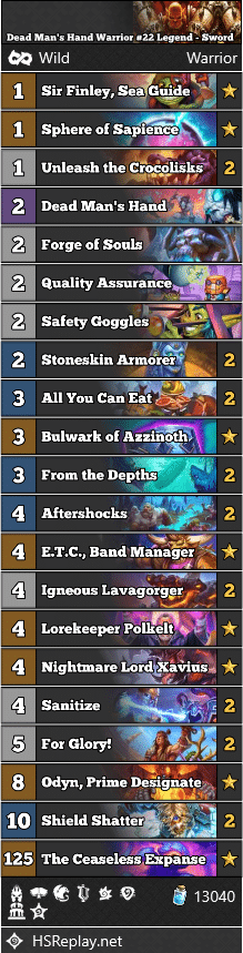 Dead Man's Hand Warrior #22 Legend - Sword