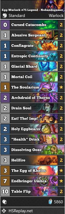 Egg Warlock #75 Legend - Nohandsgamer