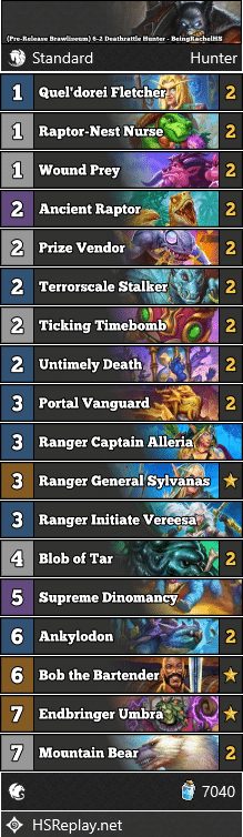 (Pre-Release Brawliseum) 6-2 Deathrattle Hunter - BeingRachelHS