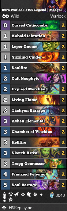 Burn Warlock #100 Legend - Maegol