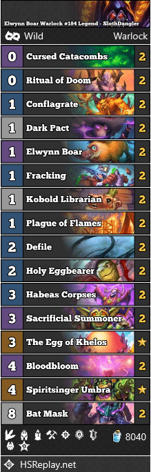 Elwynn Boar Warlock #184 Legend - SlothDangler