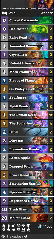 Renathal Questline Warlock #311 Legend - Snowmau5