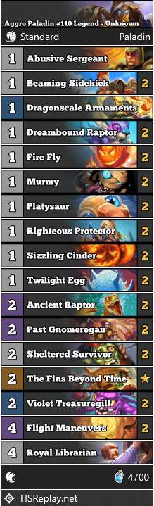 Aggro Paladin #110 Legend - Unknown