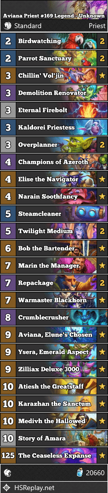 Aviana Priest #169 Legend - Unknown