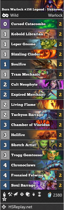 Burn Warlock #356 Legend - Unknown