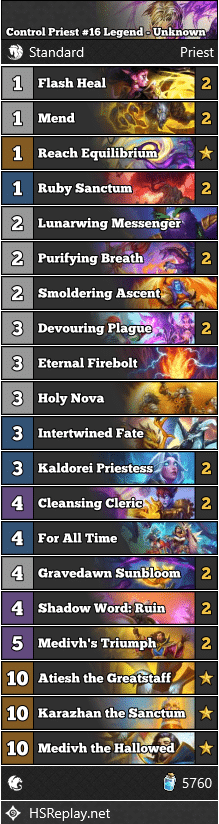 Control Priest #16 Legend - Unknown