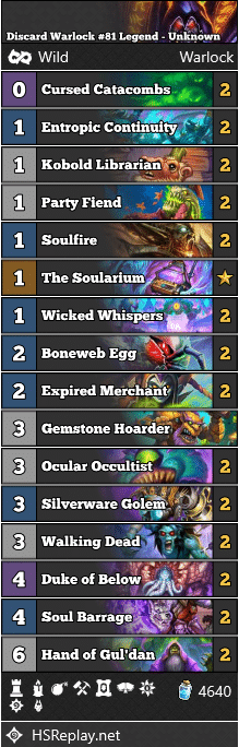 Discard Warlock #81 Legend - Unknown