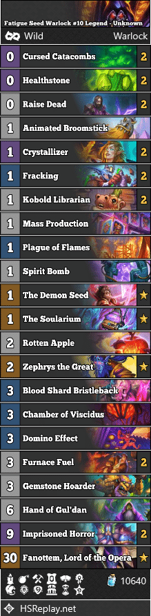 Fatigue Seed Warlock #10 Legend - Unknown