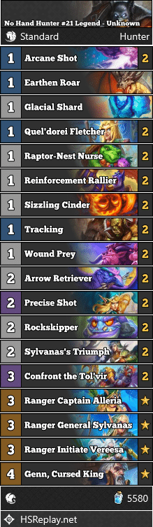 No Hand Hunter #21 Legend - Unknown