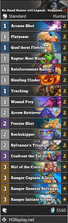 No Hand Hunter #24 Legend - Unknown