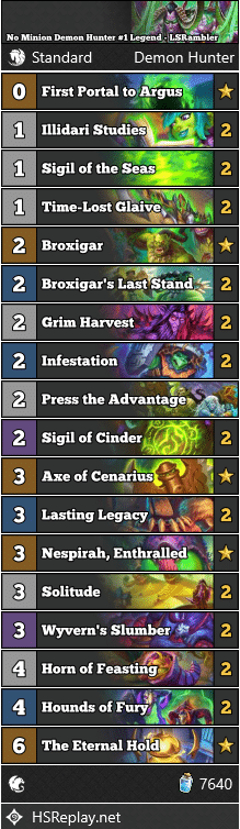 No Minion Demon Hunter #1 Legend - LSRambler