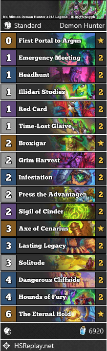 No Minion Demon Hunter #342 Legend - HIROYUKIggk