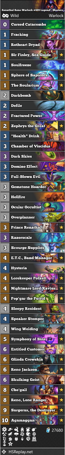 Renathal Reno Warlock #489 Legend - Mastero