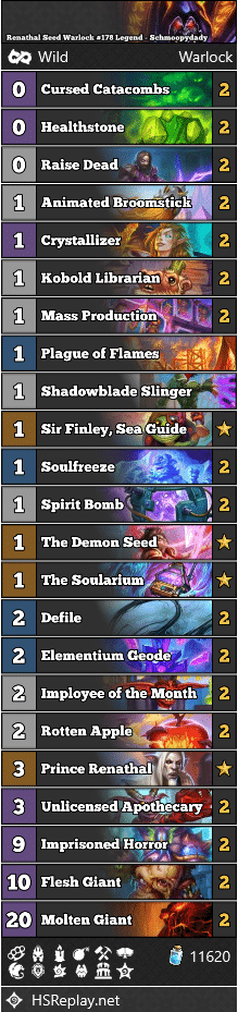 Renathal Seed Warlock #178 Legend - Schmoopydady