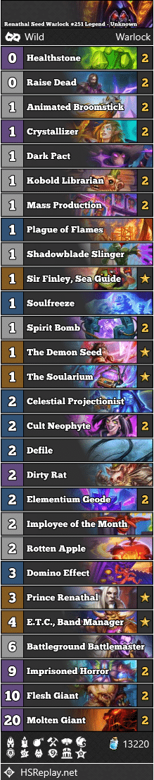 Renathal Seed Warlock #251 Legend - Unknown