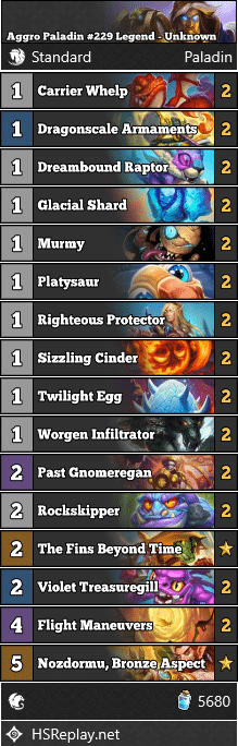 Aggro Paladin #229 Legend - Unknown