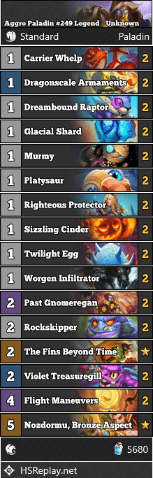 Aggro Paladin #249 Legend - Unknown