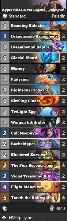 Aggro Paladin #81 Legend - Unknown
