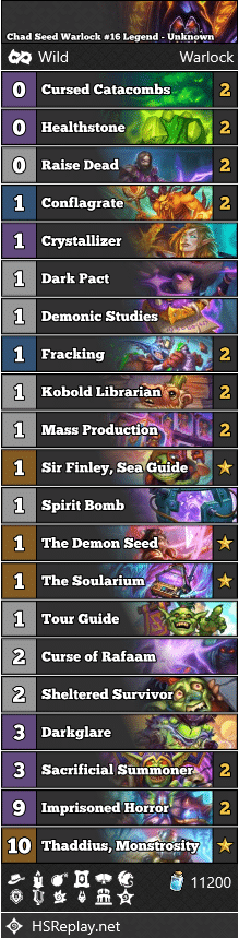 Chad Seed Warlock #16 Legend - Unknown