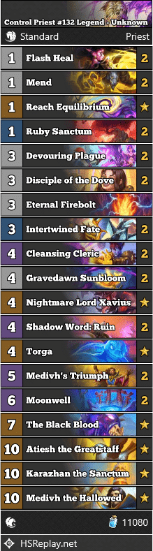 Control Priest #132 Legend - Unknown