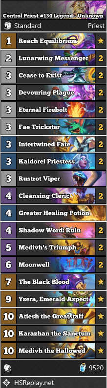 Control Priest #134 Legend - Unknown