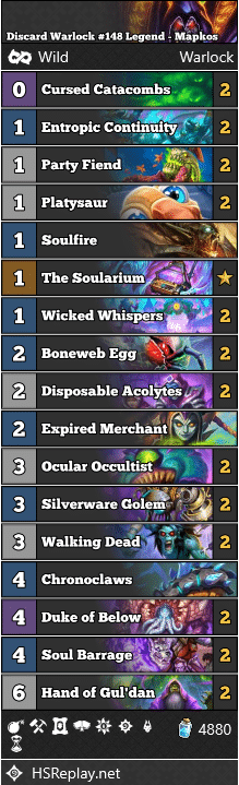 Discard Warlock #148 Legend - Mapkos