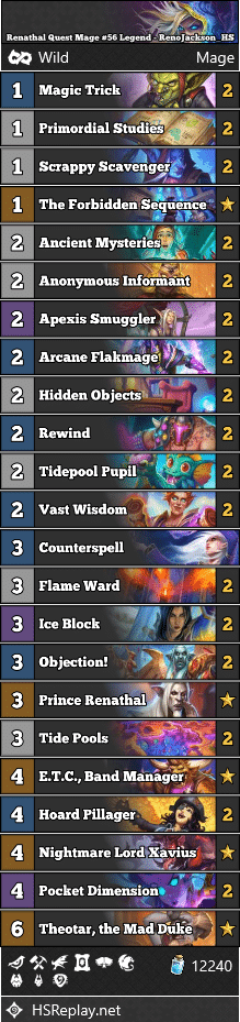Renathal Quest Mage #56 Legend - RenoJackson_HS