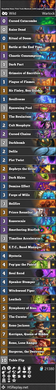 Renathal Reno Tick Tock Warlock #205 Legend - Unknown