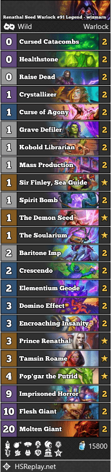 Renathal Seed Warlock #91 Legend - wizmarn