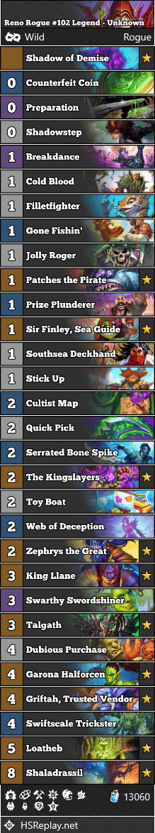 Reno Rogue #102 Legend - Unknown