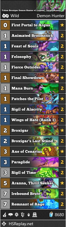 Token Broxigar Demon Hunter #3 Legend - JacqueKeener