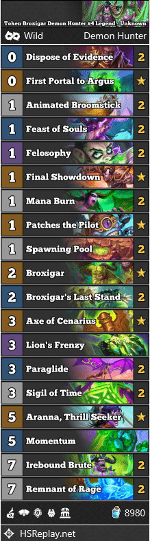 Token Broxigar Demon Hunter #4 Legend - Unknown
