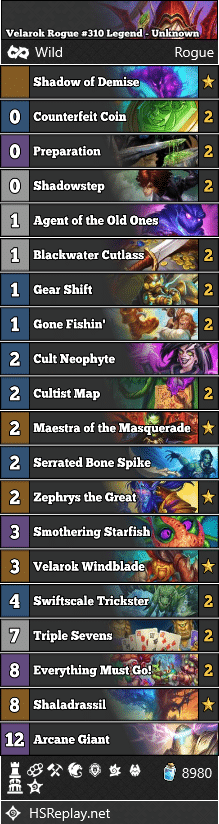 Velarok Rogue #310 Legend - Unknown