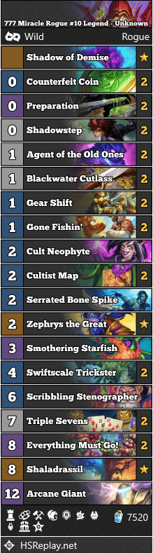 777 Miracle Rogue #10 Legend - Unknown