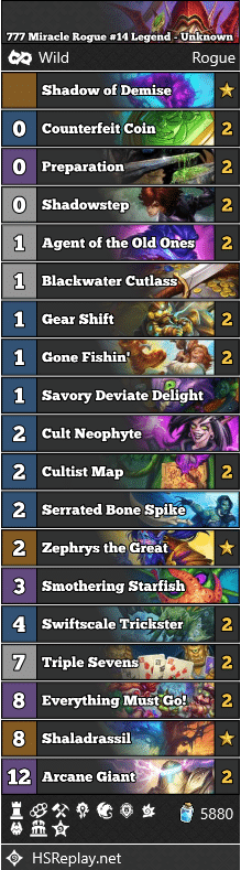777 Miracle Rogue #14 Legend - Unknown