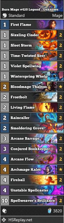 Burn Mage #420 Legend - Unknown