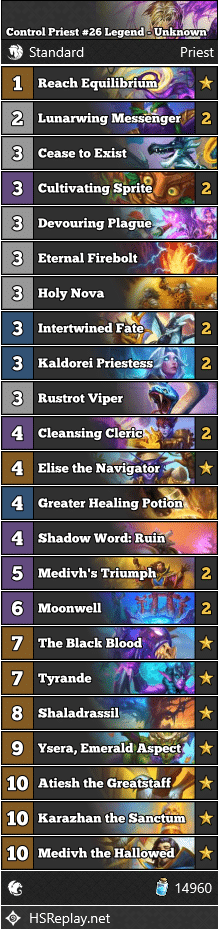 Control Priest #26 Legend - Unknown