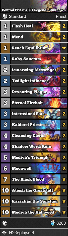 Control Priest #301 Legend - Unknown