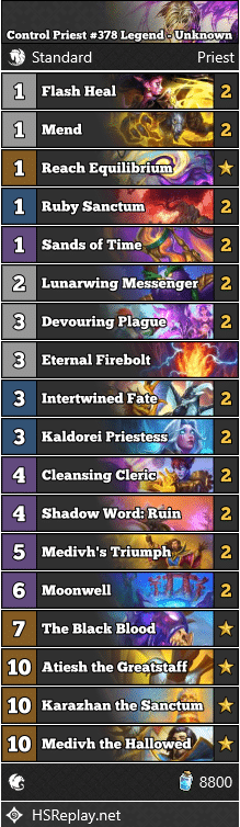 Control Priest #378 Legend - Unknown